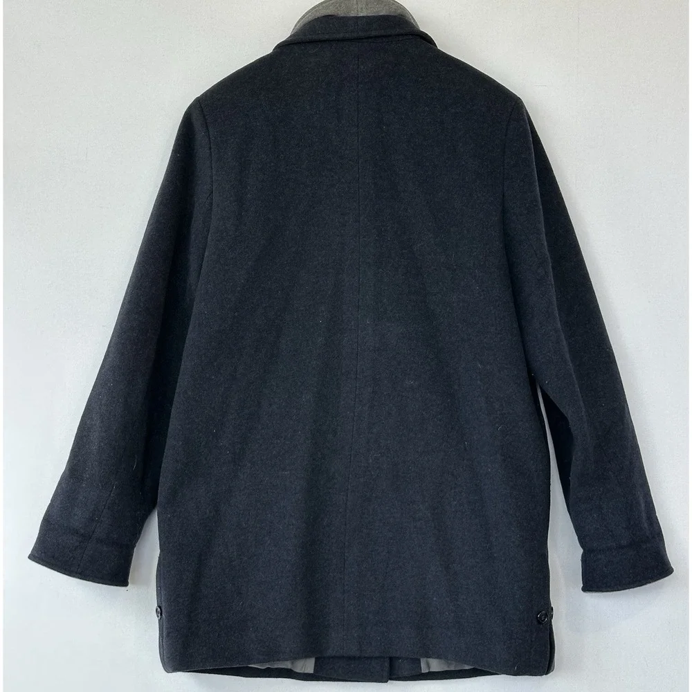 Woolmark Wool Blue Coat Mid Length Women's XL